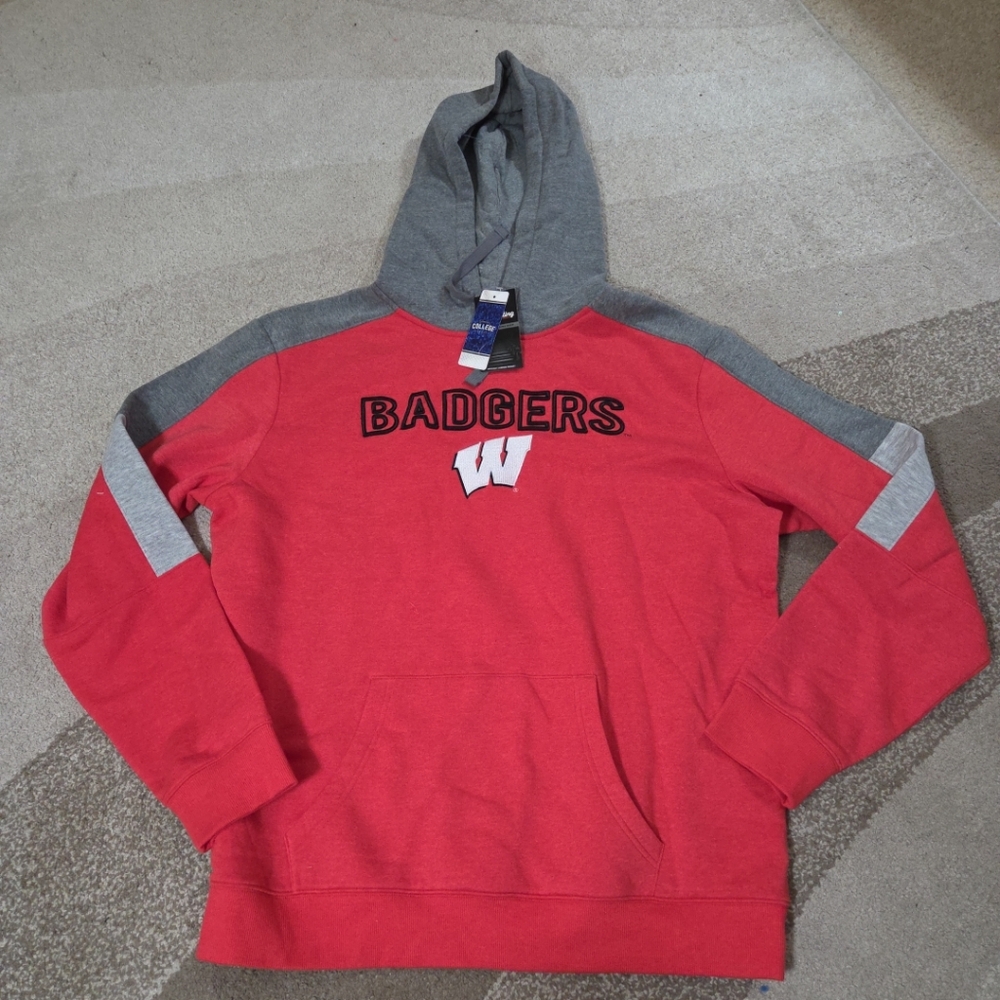 Badgers Red and Gray Men's Hoodie
